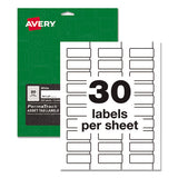 Permatrack Durable White Asset Tag Labels, Laser Printers, 0.75 X 2, White, 30-sheet, 8 Sheets-pack