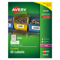 Durable Permanent Id Labels With Trueblock Technology, Laser Printers, 3.25 X 8.38, White, 3-sheet, 50 Sheets-pack