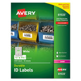 Durable Permanent Id Labels With Trueblock Technology, Laser Printers, 3.5 X 5, White, 4-sheet, 50 Sheets-pack