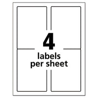 Durable Permanent Id Labels With Trueblock Technology, Laser Printers, 3.5 X 5, White, 4-sheet, 50 Sheets-pack