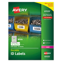 Durable Permanent Id Labels With Trueblock Technology, Laser Printers, 0.66 X 1.75, White, 60-sheet, 50 Sheets-pack