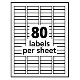 Removable Multi-use Labels, Inkjet-laser Printers, 0.5 X 1.75, White, 80-sheet, 25 Sheets-pack