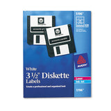 Laser-inkjet 3.5" Diskette Labels, White, 375-pack