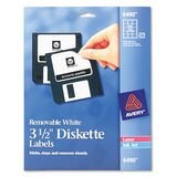 Laser-inkjet 3.5" Diskette Labels, White, 375-pack