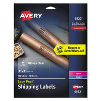 Glossy Clear Easy Peel Mailing Labels W- Sure Feed Technology, Inkjet-laser Printers, 1 X 2.63, 30-sheet, 10 Sheets-pack