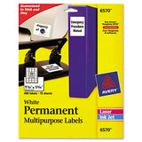 Permanent Id Labels W- Sure Feed Technology, Inkjet-laser Printers, 1.25 X 1.75, White, 32-sheet, 15 Sheets-pack