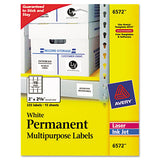 Permanent Id Labels W- Sure Feed Technology, Inkjet-laser Printers, 2 X 2.63, White, 15-sheet, 15 Sheets-pack