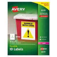 Durable Permanent Id Labels With Trueblock Technology, Laser Printers, 8.5 X 11, White, 50-pack