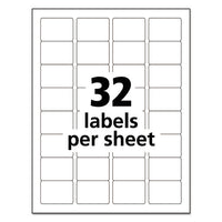 Durable Permanent Id Labels With Trueblock Technology, Laser Printers, 1.25 X 1.75, White, 32-sheet, 50 Sheets-pack