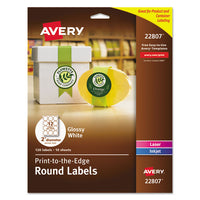 Round Print-to-the Edge Labels With Surefeed And Easypeel, 1.67" Dia, Glossy Clear, 500-pk