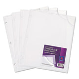 Three-hole Punched Corner Lock Plastic Sleeves, 11 3-4 X 9 1-2, Clear, 4-pack