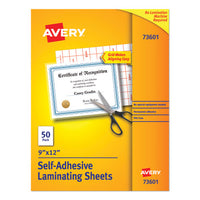 Clear Self-adhesive Laminating Sheets, 3 Mil, 9" X 12", Matte Clear, 50-box