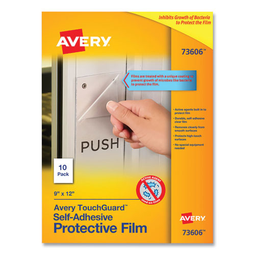 Touchguard Protective Film Sheet, 9" X 12", Matte Clear, 10-pack