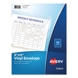 Top-load Clear Vinyl Envelopes W-thumb Notch, 4 X 6, Clear, 10-pack
