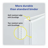 Heavy-duty Non Stick View Binder With Durahinge And Slant Rings, 3 Rings, 1" Capacity, 11 X 8.5, White, 4-pack