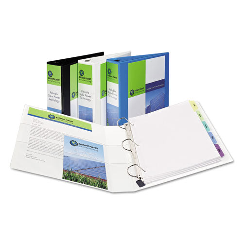 Heavy-duty Non Stick View Binder With Durahinge And Slant Rings, 3 Rings, 1.5" Capacity, 11 X 8.5, White, 4-pack