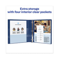 Heavy-duty View Binder With Durahinge And One Touch Ezd Rings, 3 Rings, 1" Capacity, 11 X 8.5, Navy Blue