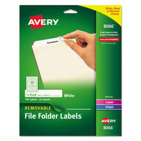 Removable File Folder Labels With Sure Feed Technology, 0.66 X 3.44, White, 30-sheet, 25 Sheets-pack