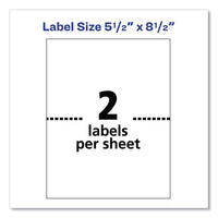 Shipping Labels W- Trueblock Technology, Inkjet Printers, 5.5 X 8.5, White, 2-sheet, 25 Sheets-pack