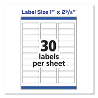 Easy Peel White Address Labels W- Sure Feed Technology, Inkjet Printers, 1 X 2.63, White, 30-sheet, 25 Sheets-pack