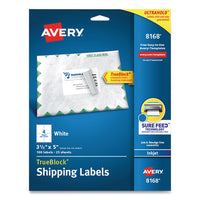 Shipping Labels W- Trueblock Technology, Inkjet Printers, 3.5 X 5, White, 4-sheet, 25 Sheets-pack