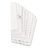 Preprinted Legal Exhibit Side Tab Index Dividers, Allstate Style, 26-tab, J, 11 X 8.5, White, 25-pack