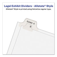 Preprinted Legal Exhibit Side Tab Index Dividers, Allstate Style, 26-tab, J, 11 X 8.5, White, 25-pack