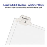 Preprinted Legal Exhibit Side Tab Index Dividers, Allstate Style, 26-tab, J, 11 X 8.5, White, 25-pack