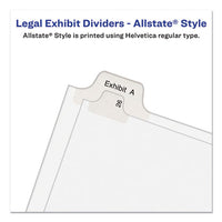 Preprinted Legal Exhibit Side Tab Index Dividers, Allstate Style, 26-tab, P, 11 X 8.5, White, 25-pack