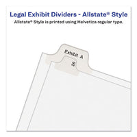 Preprinted Legal Exhibit Side Tab Index Dividers, Allstate Style, 10-tab, 3, 11 X 8.5, White, 25-pack