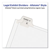 Preprinted Legal Exhibit Side Tab Index Dividers, Allstate Style, 10-tab, 4, 11 X 8.5, White, 25-pack