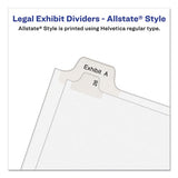 Preprinted Legal Exhibit Side Tab Index Dividers, Allstate Style, 10-tab, 25, 11 X 8.5, White, 25-pack