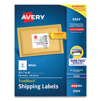 Shipping Labels W- Trueblock Technology, Inkjet Printers, 3.33 X 4, White, 6-sheet, 100 Sheets-box