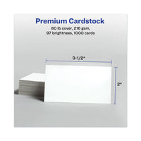 Printable Microperforated Business Cards With Sure Feed Technology, Inkjet, 2 X 3.5, White, Matte, 1000-box