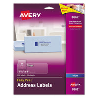 Matte Clear Easy Peel Mailing Labels W- Sure Feed Technology, Inkjet Printers, 1.33 X 4, Clear, 14-sheet, 25 Sheets-pack