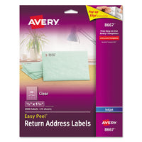 Matte Clear Easy Peel Mailing Labels With Sure Feed Technology, Inkjet Printers, 0.5 X 1.75, Clear, 80-sheet, 25 Sheets-pack