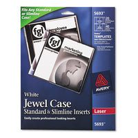 Inkjet Cd-dvd Jewel Case Inserts, Matte White, 20-pack