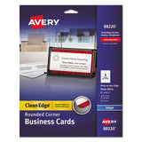 Round Corner Print-to-the-edge Business Cards, Inkjet, 2 X 3 1-2, White, 160-pk