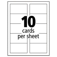 Clean Edge Business Cards, Inkjet, 2 X 3 1-2, Glossy White, 200-pack