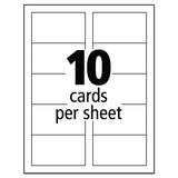 Clean Edge Business Cards, Inkjet, 2 X 3 1-2, Glossy White, 200-pack