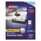 True Print Clean Edge Business Cards, Inkjet, 2 X 3 1-2, White, 400-box
