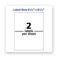 Waterproof Shipping Labels With Trueblock Technology, Laser Printers, 5.5 X 8.5, White, 2-sheet, 500 Sheets-box