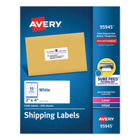 White Shipping Labels-bulk Packs, Inkjet-laser Printers, 3.33 X 4, White, 6-sheet, 250 Sheets-box