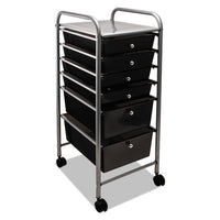 Portable Drawer Organizer, 13w X 15.38d X 32.13h, Smoke-matte Gray