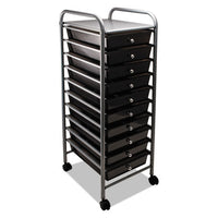 Portable Drawer Organizer, 13w X 15.38d X 37.75h, Smoke-matte Gray