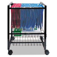 Mobile File Cart W-sliding Baskets, 12.88w X 15d X 21.13h, Black