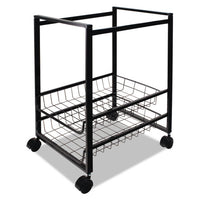 Mobile File Cart W-sliding Baskets, 12.88w X 15d X 21.13h, Black