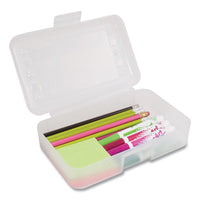 Gem Polypropylene Pencil Box With Lid, Clear, 8 1-2 X 5 1-4 X 2 1-2