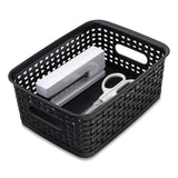Plastic Weave Bin, Small, 10" X 7.5" X 4", Black