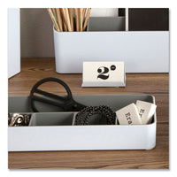 Fusion Double-sided Business Card Holder, Holds 2.25 X 4 Cards, Polypropylene, Gray-white